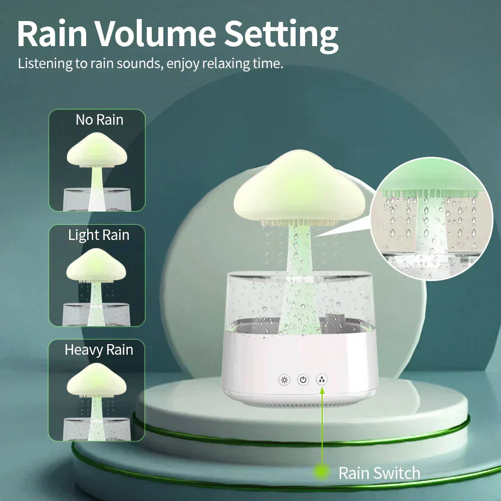 Satisfying Rain Drops  Humidifier Rain Cloud USB Humidifier Water Drip Mushroom Rain Cloud Diffuser Water Drop Sound Aroma Lamp For Household