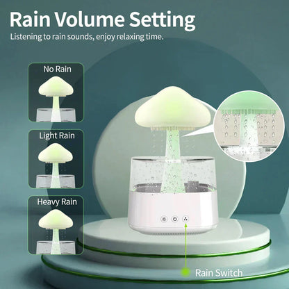 Satisfying Rain Drops  Humidifier Rain Cloud USB Humidifier Water Drip Mushroom Rain Cloud Diffuser Water Drop Sound Aroma Lamp For Household