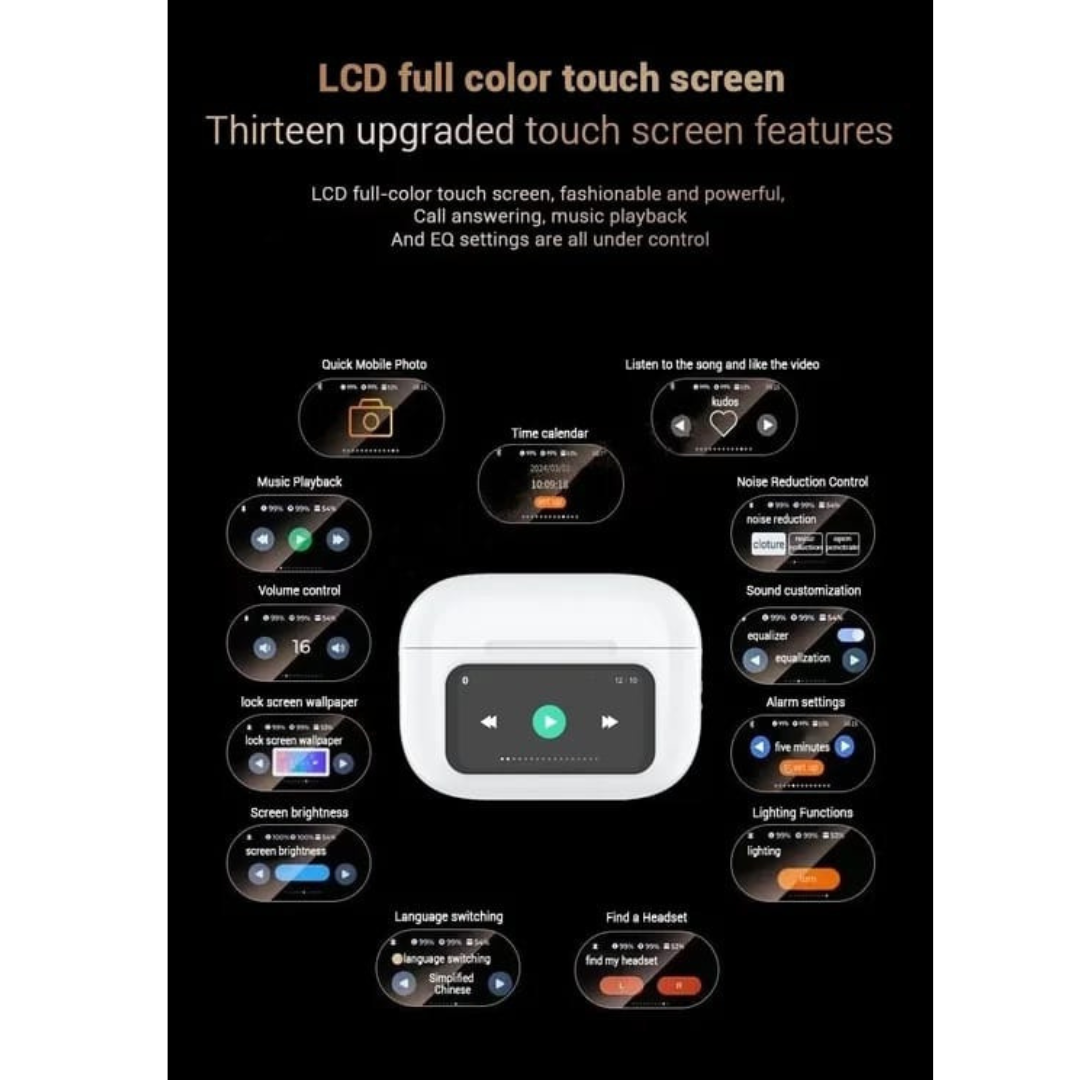Wireless Bluetooth Earphones with Touch Screen for Effortless Listening