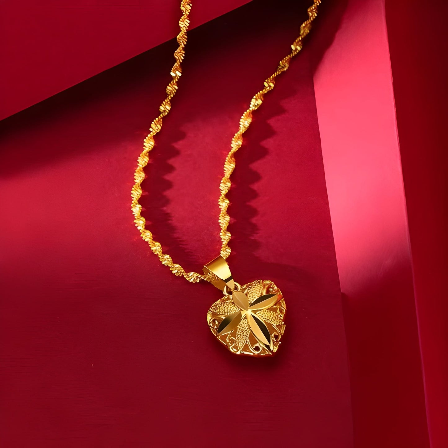 Gold Heart Necklace for Women