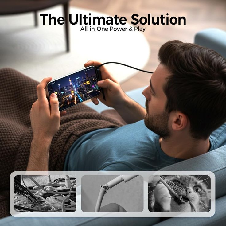 240W SuperCharge 360° Rotating Invisible Stand Detachable 2-in-1 Charging Cable