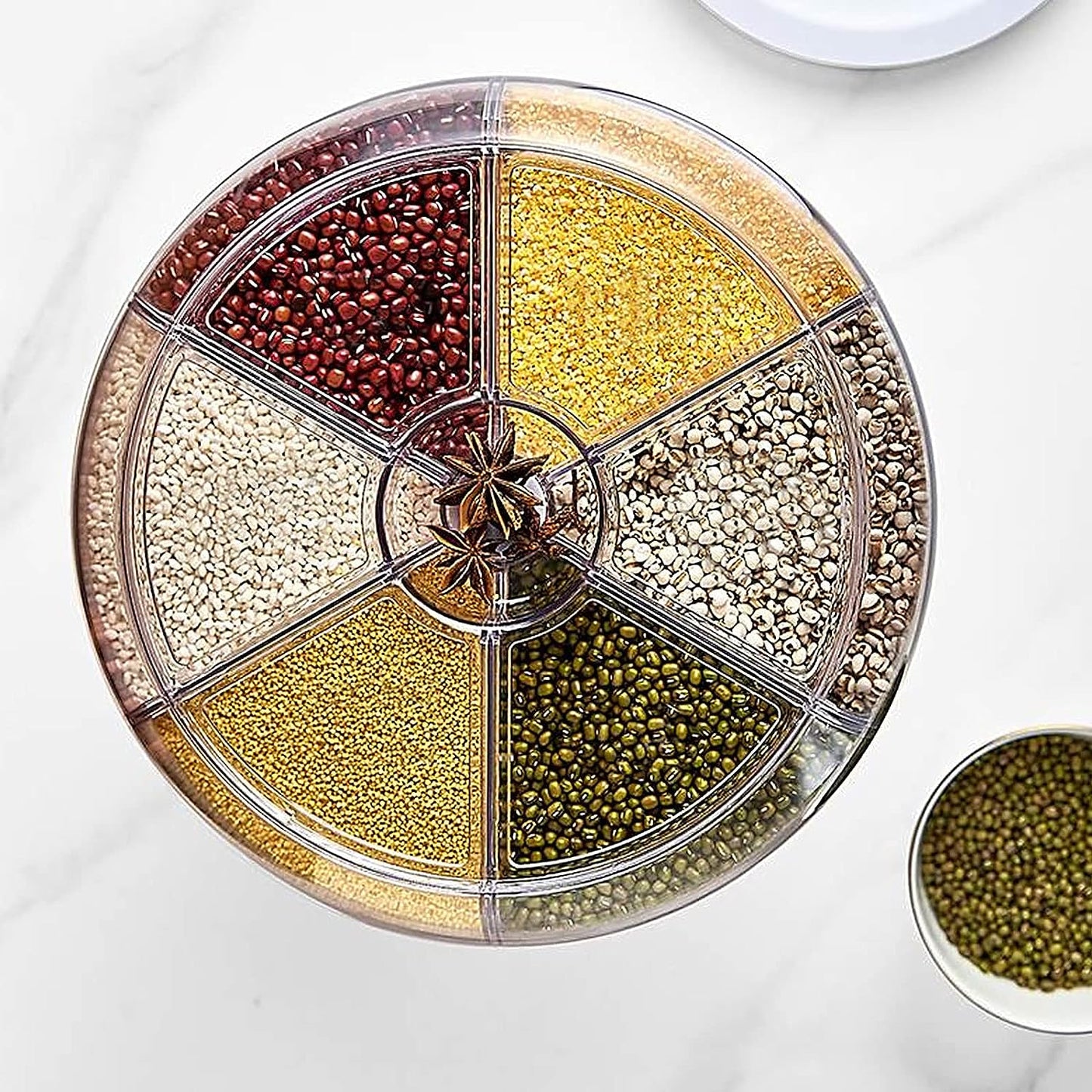 360° Rotating Dry Food Dispenser, Grain Dispenser for Rice Storage Kitchen