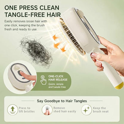 Rechargeable Steam Hair Brush  2-in-1 Detangling & Hair Styling Tool with Nourishing Oil Technology~فرشاة بخار قابلة لإعادة الشحن 2 في 1 لفك تشابك الشعر وتصفيفه مع تقنية الزيوت المغذية