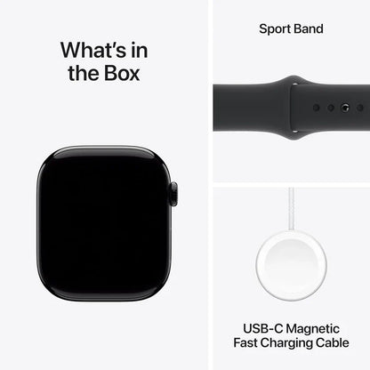 Apple Logo Watch Series 10 – GPS, 46mm, Jet Black, Sport Band