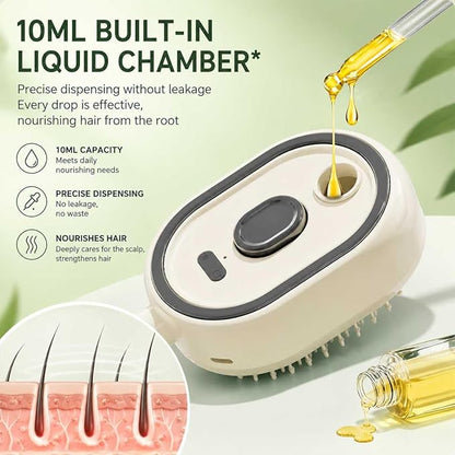 Rechargeable Steam Hair Brush  2-in-1 Detangling & Hair Styling Tool with Nourishing Oil Technology~فرشاة بخار قابلة لإعادة الشحن 2 في 1 لفك تشابك الشعر وتصفيفه مع تقنية الزيوت المغذية