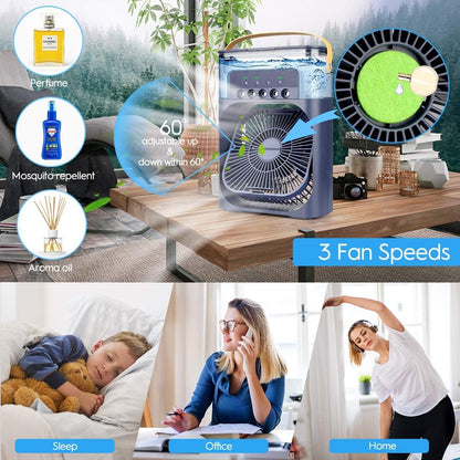Portable Air Conditioner Fan with 3 Wind Speeds, Personal Cooling Fan, Air Cooler, Camping Air Conditioner
