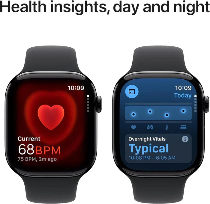 Apple Logo Watch Series 10 – GPS, 46mm, Jet Black, Sport Band
