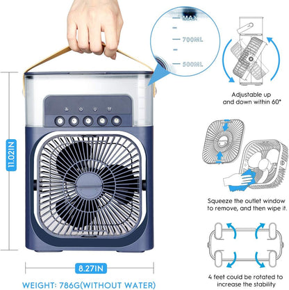 Portable Air Conditioner Fan with 3 Wind Speeds, Personal Cooling Fan, Air Cooler, Camping Air Conditioner