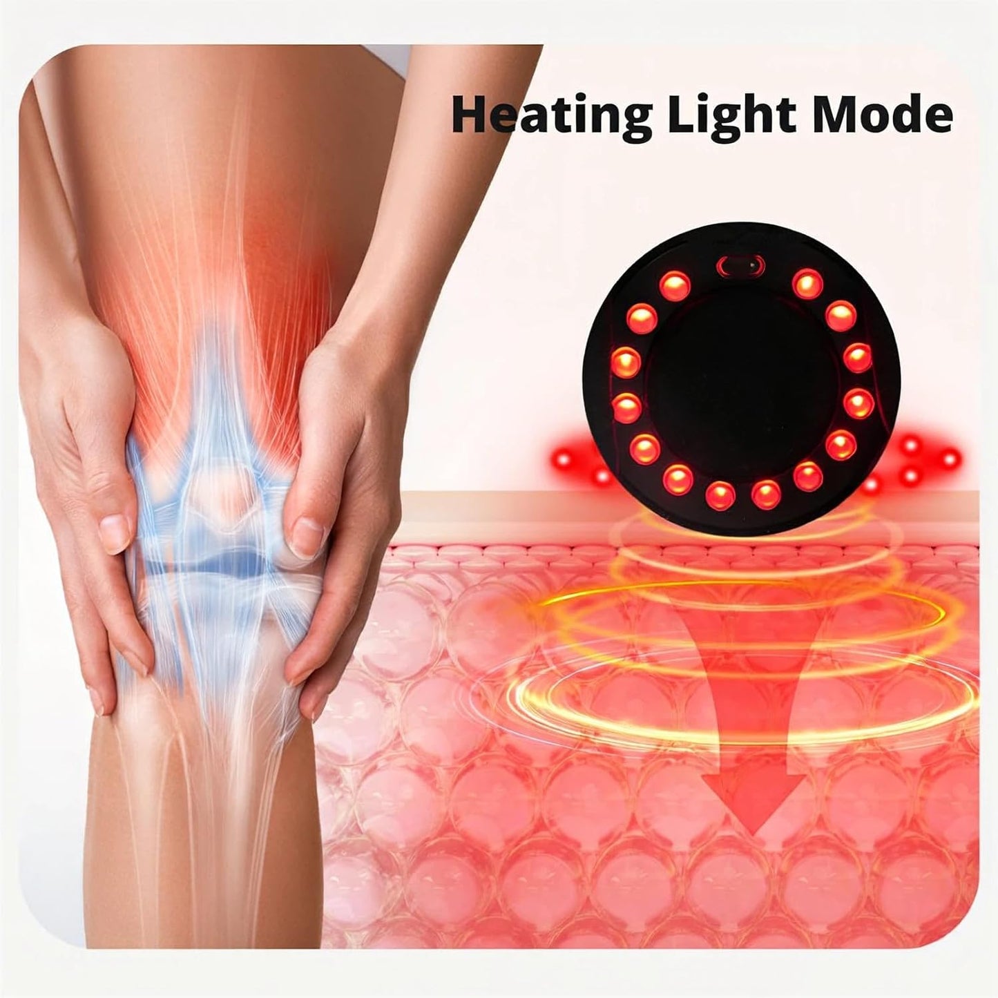 Knee Massager with Heat, Cordless Heated Knee Massage for Pain Relief with 3 Heating Levels
