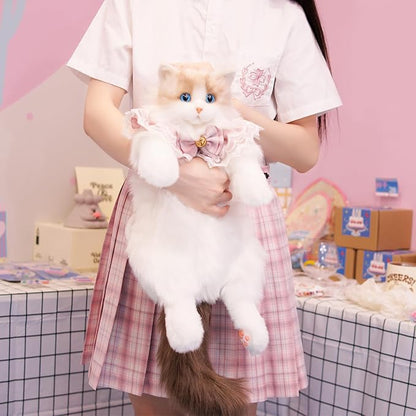 Handmade Realistic Cat-Shaped Backpack, Plush Cat Figure