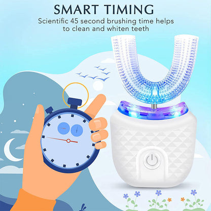 360° Automatic U-Shaped Electric Toothbrush | Rechargeable & Waterproof