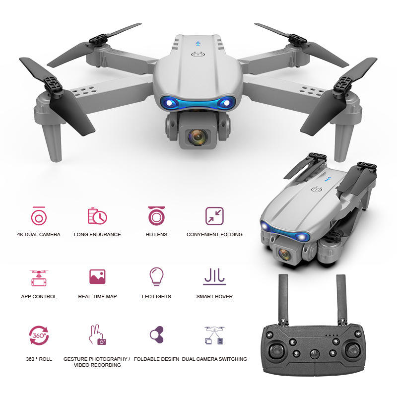 E99 Pro Mini Drone with 4K Camera Long Distance Drones with Dual Camera