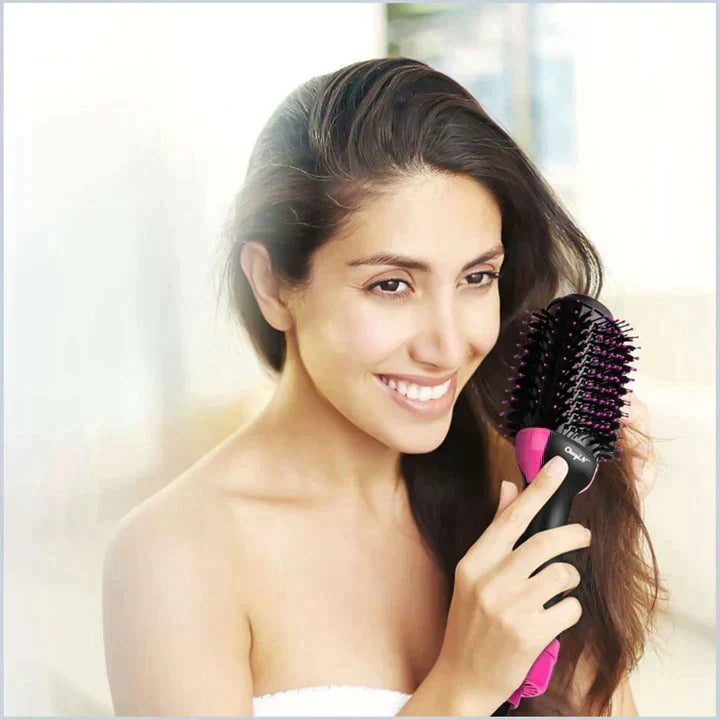 Electric 3-In-1  One Step Hair Straightener + Dryer + Styler Brush