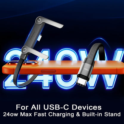 240W SuperCharge 360° Rotating Invisible Stand Detachable 2-in-1 Charging Cable