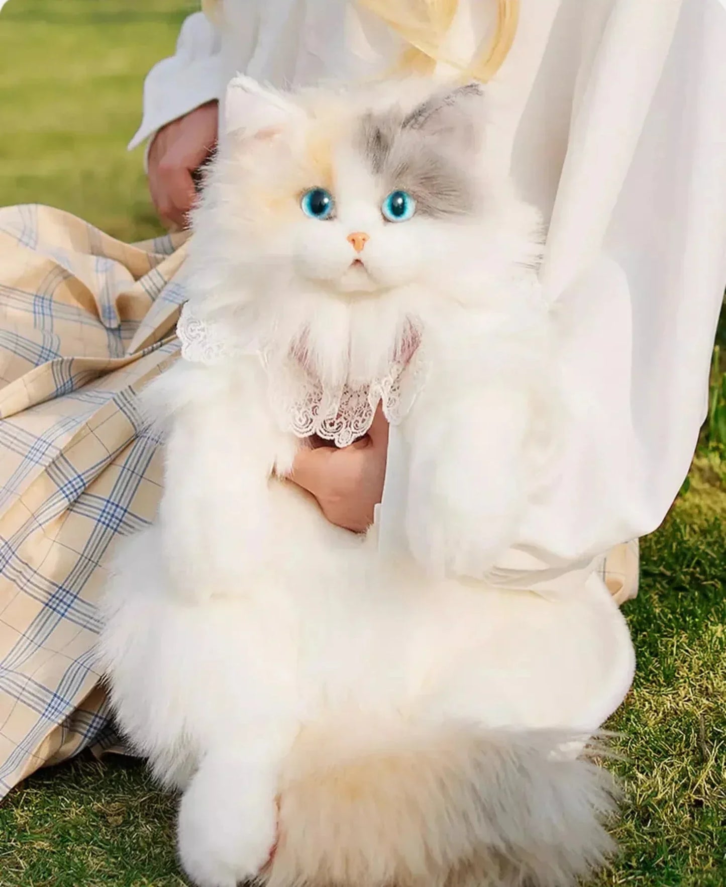 Realistic Plush Cat Backpack bag