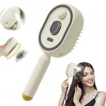Rechargeable Steam Hair Brush  2-in-1 Detangling & Hair Styling Tool with Nourishing Oil Technology~فرشاة بخار قابلة لإعادة الشحن 2 في 1 لفك تشابك الشعر وتصفيفه مع تقنية الزيوت المغذية
