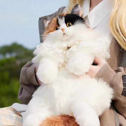 Realistic Plush Cat Backpack bag
