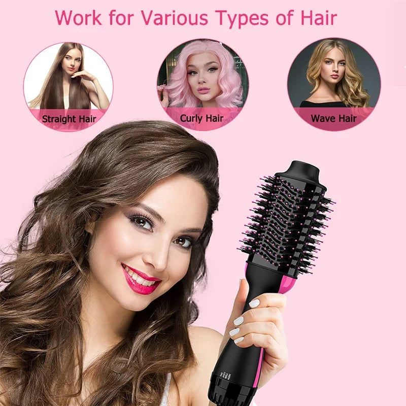 Electric 3-In-1  One Step Hair Straightener + Dryer + Styler Brush