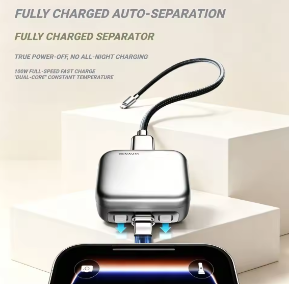Universal Auto Disconnect Charger Adapter Type-C Charging Separator With Full Charge Auto Cut Function