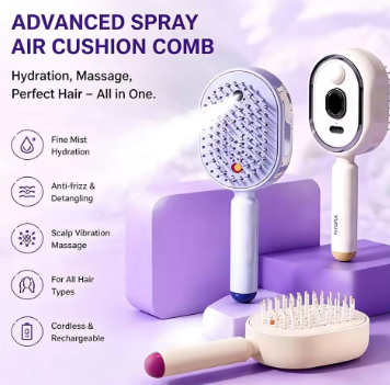 3 in 1 Electric Air Cushion Massage & Straightener Comb