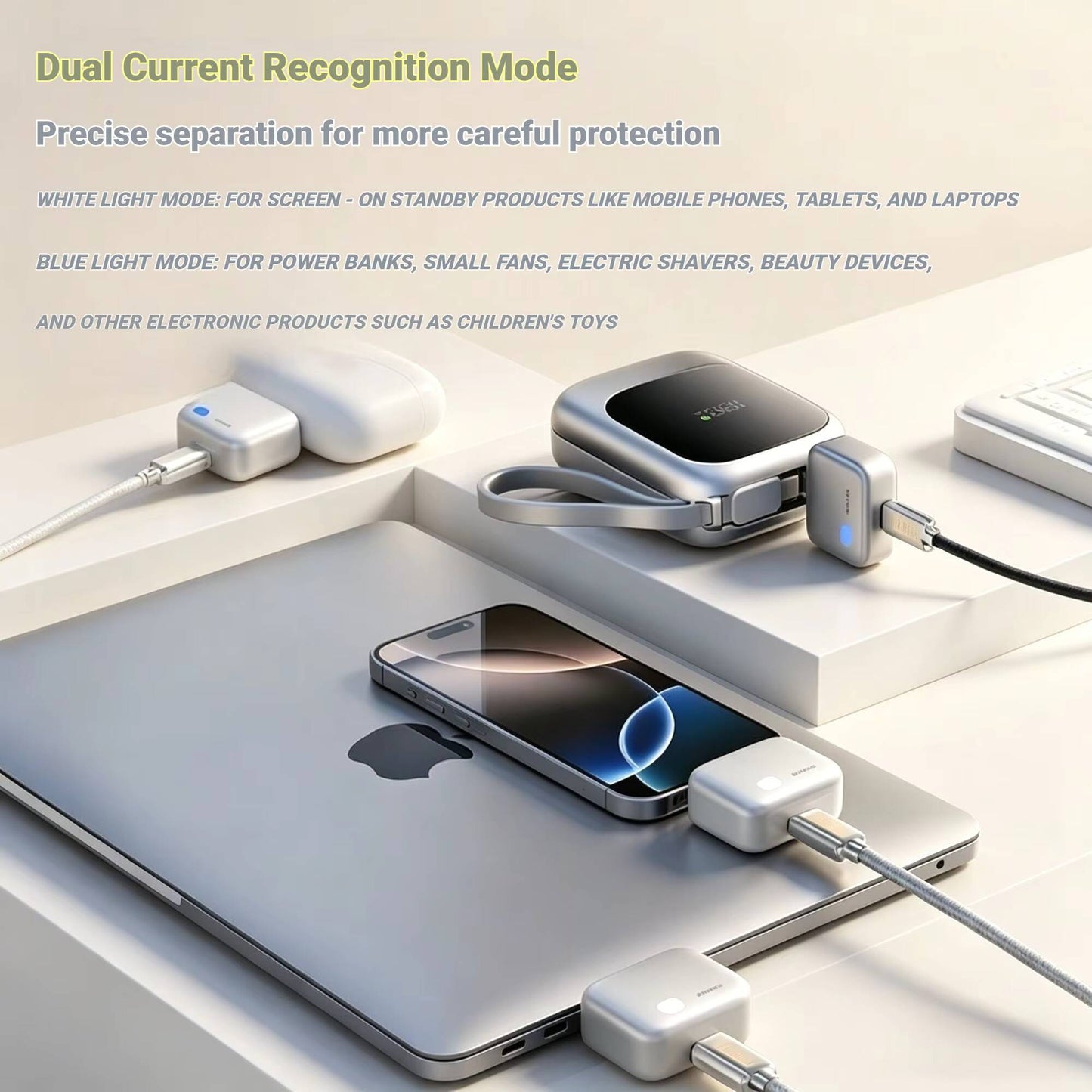 Universal Auto Disconnect Charger Adapter Type-C Charging Separator With Full Charge Auto Cut Function