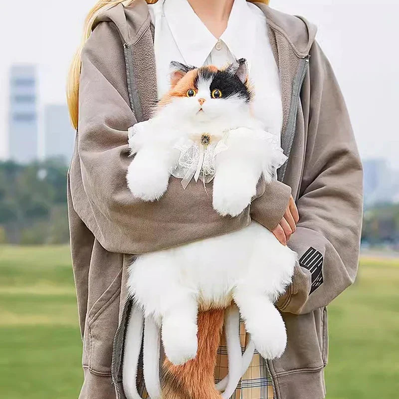 Realistic Plush Cat Backpack bag