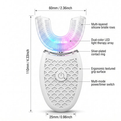 360° Automatic U-Shaped Electric Toothbrush | Rechargeable & Waterproof