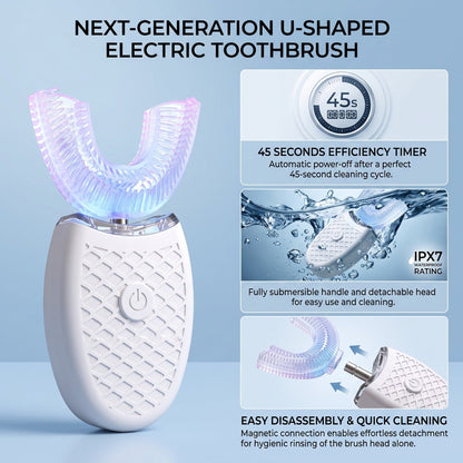 360° Automatic U-Shaped Electric Toothbrush | Rechargeable & Waterproof