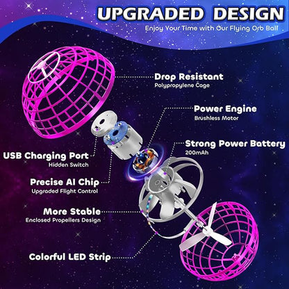Tikduck Flying Orb Ball 2026 Toys Soaring Hover Boomerang Spinner Hand Controlled Mini Drone Cosmic Globe Spinning Kids Outdoor Fly Toy Birthday Gift