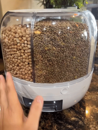 360° Rotating Dry Food Dispenser, Grain Dispenser for Rice Storage Kitchen