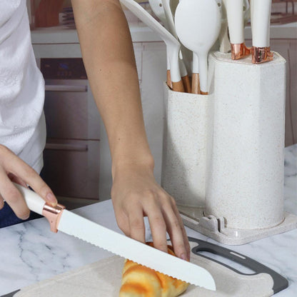 Get Parcel™ 19 PCs Silicon Cooking & Knife Set  and Cutting Board Hot Selling Item