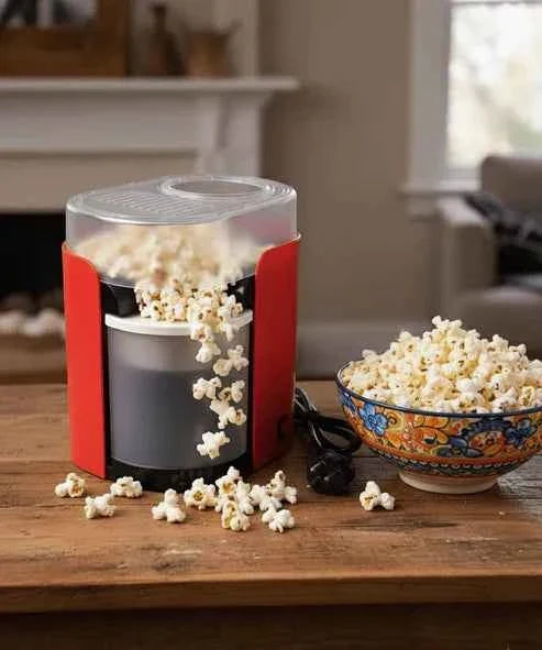 Hot Air Popcorn Maker - Healthier, Oil-Free Snacking at Home