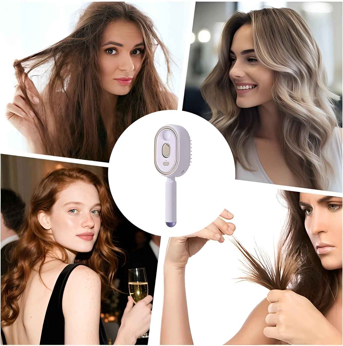 Electric Spray Retractable Air Cushion Comb || مشط كهربائي مزود بالبخار لفرد الشعر