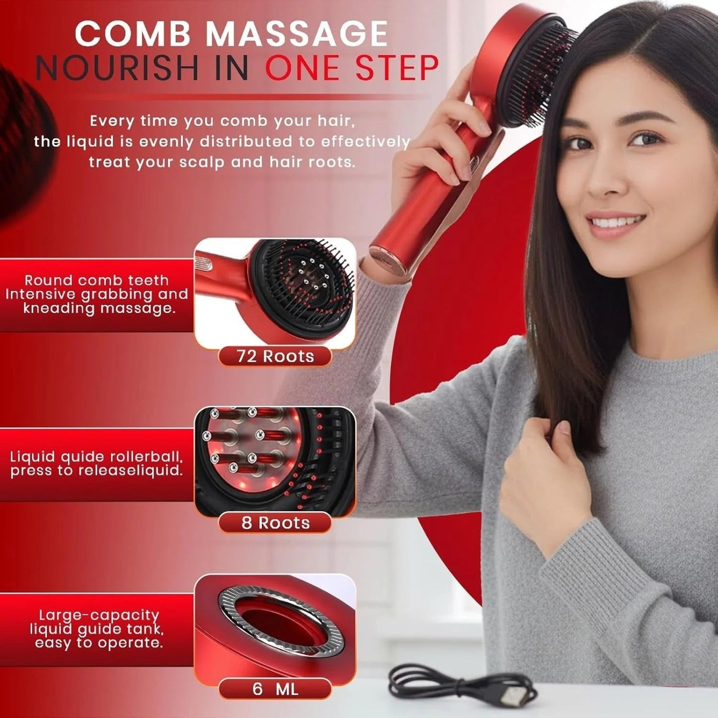 Scalp Massage Brush ,Oil Applicator