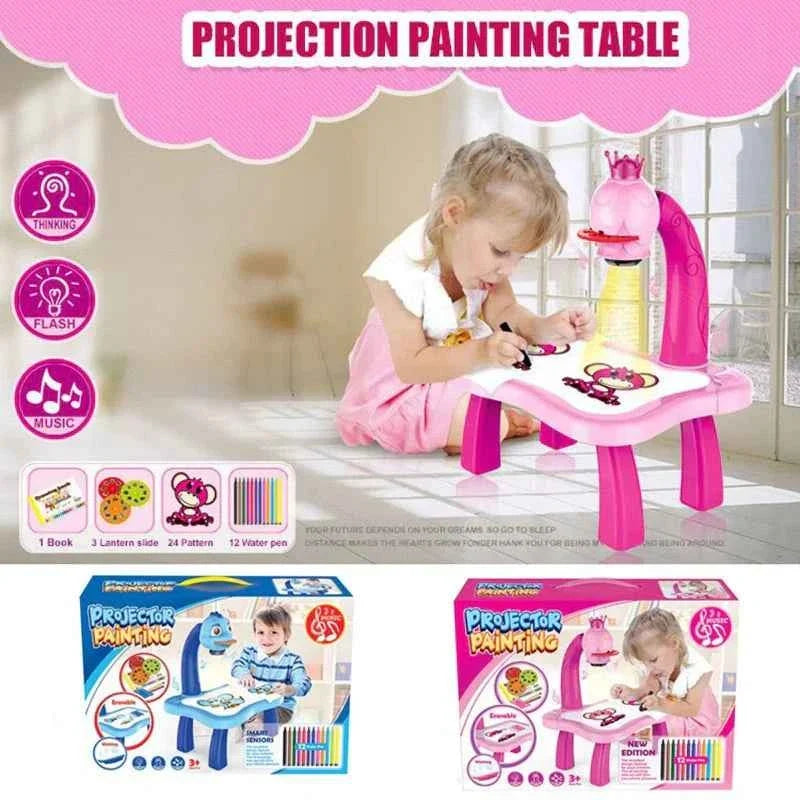 LED Projector Painting Table for Kids - Creative Fun and Learning