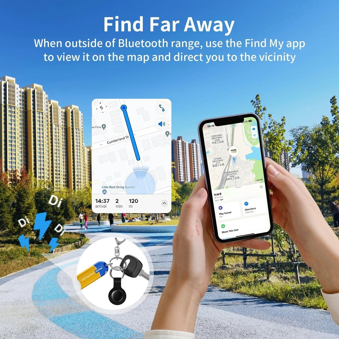 Smart Tag Tracker, Item Locator Smart Tag Up to 1 Year Battery For iPhone Apple Find My (only IOS)