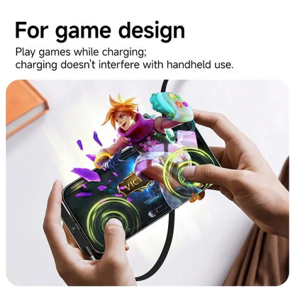 240W Super Fast Type C Charging 360° Rotating 2 in 1 Stand Data Cable For Android / iPhone